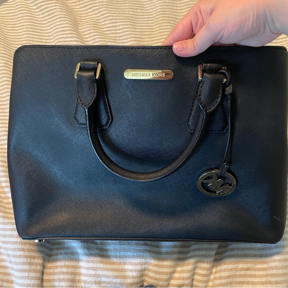 Michael Kors Black Leather Tote Bag - Excellent Condition
